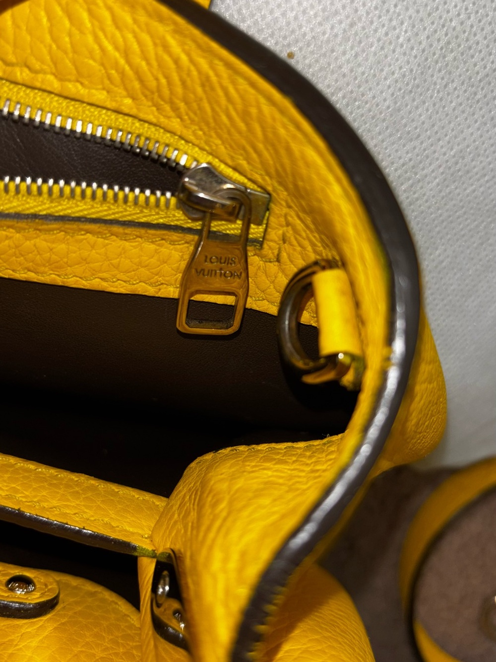 Louis Vuitton Bright Yellow Capucines Top Handle Satchel - Picture 11 of 16